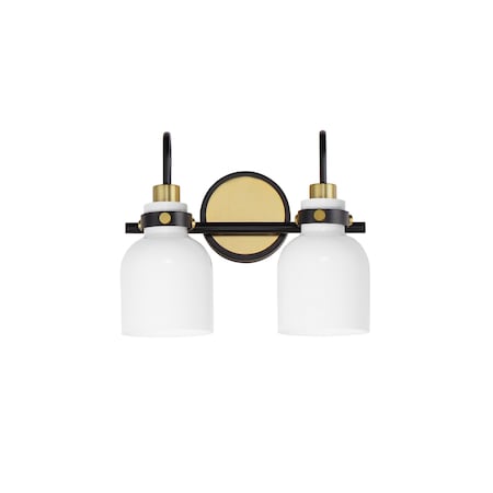 Maxim Lighting Milk 2-Light Bath Vanity, Satin Brass 12332WTBKSBR
